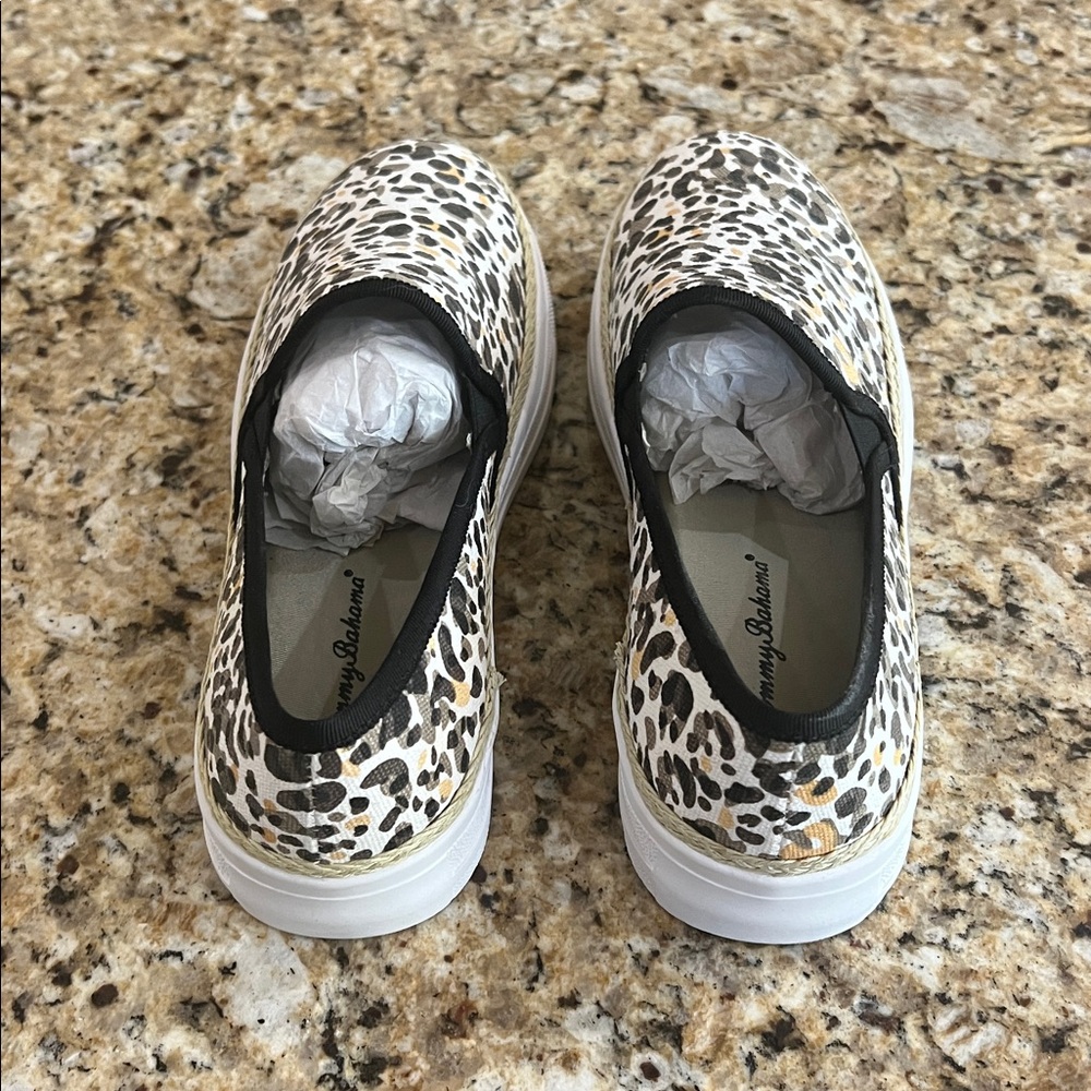 New - Tommy Bahama Black and White Animal Print Sneakers - Picture 3 of 7